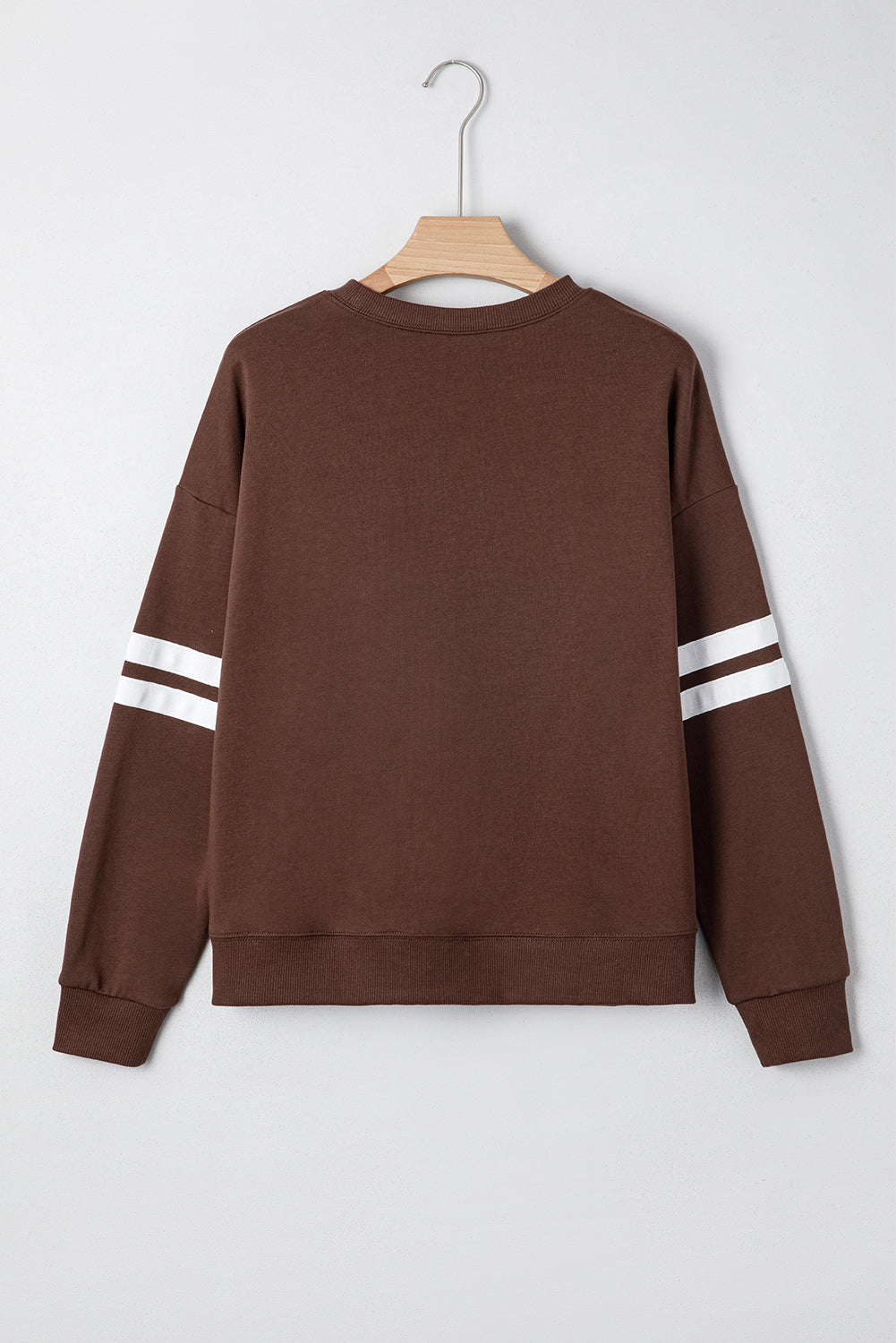 Sky Blue Varsity Striped Detail Drop Shoulder Oversized Sweatshirt