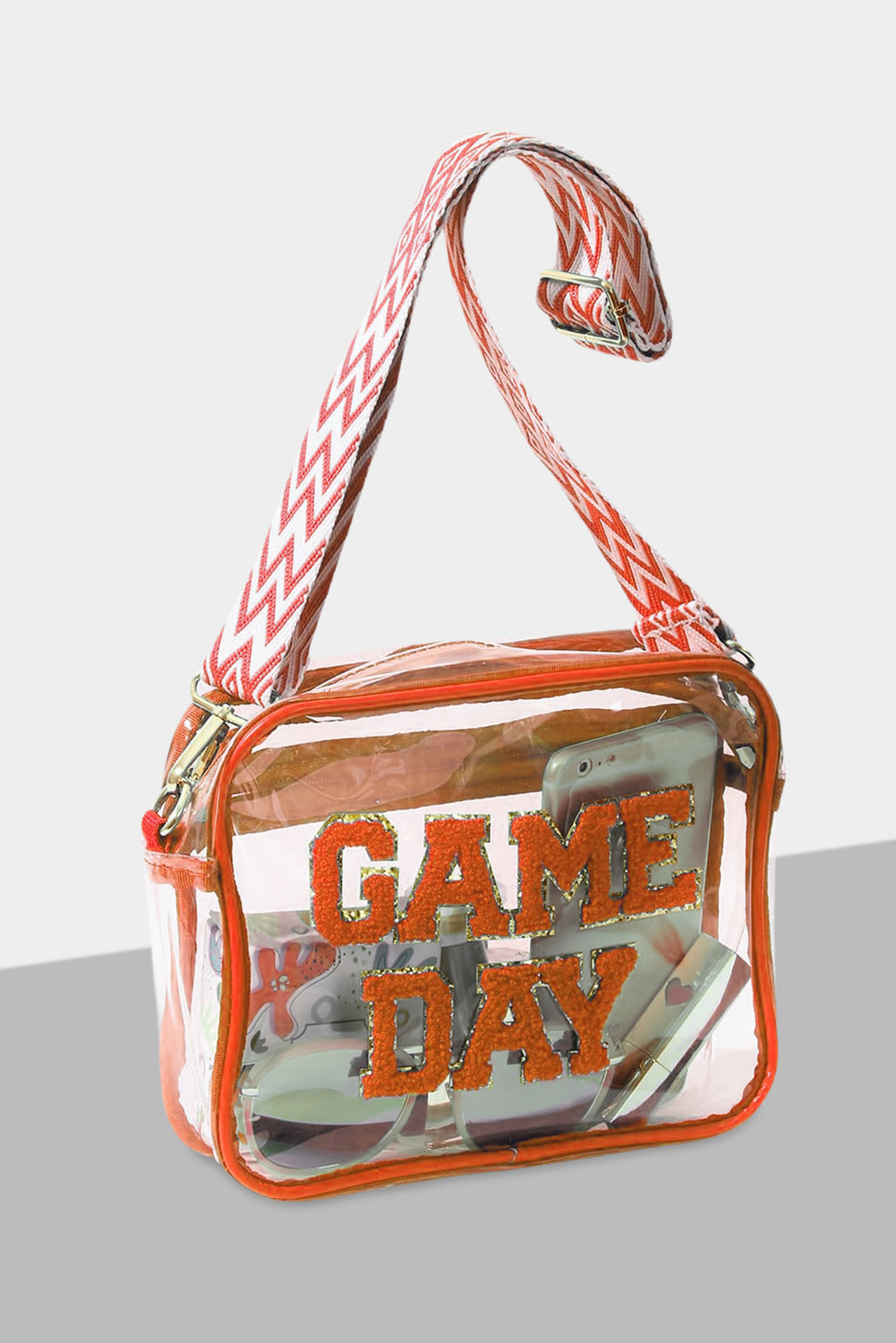 Fiery Red Clear PVC GAME DAY Summer Fashion Single Shoulder Bag