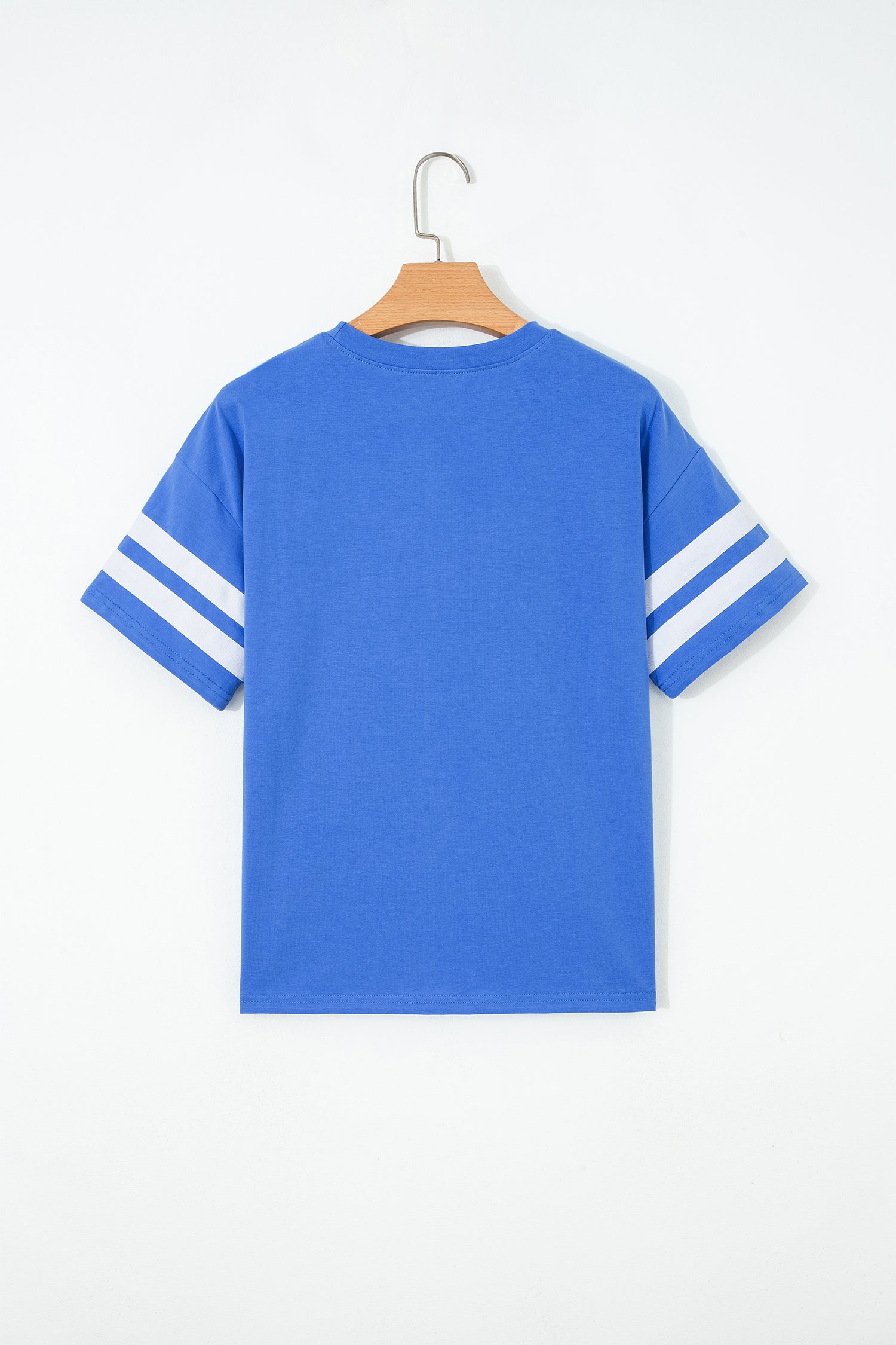 Black Varsity Striped Short Sleeve Crew Neck T Shirt