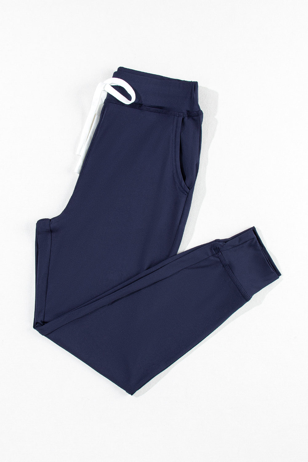 Gray Drawstring Elastic Waistband Pocketed Joggers