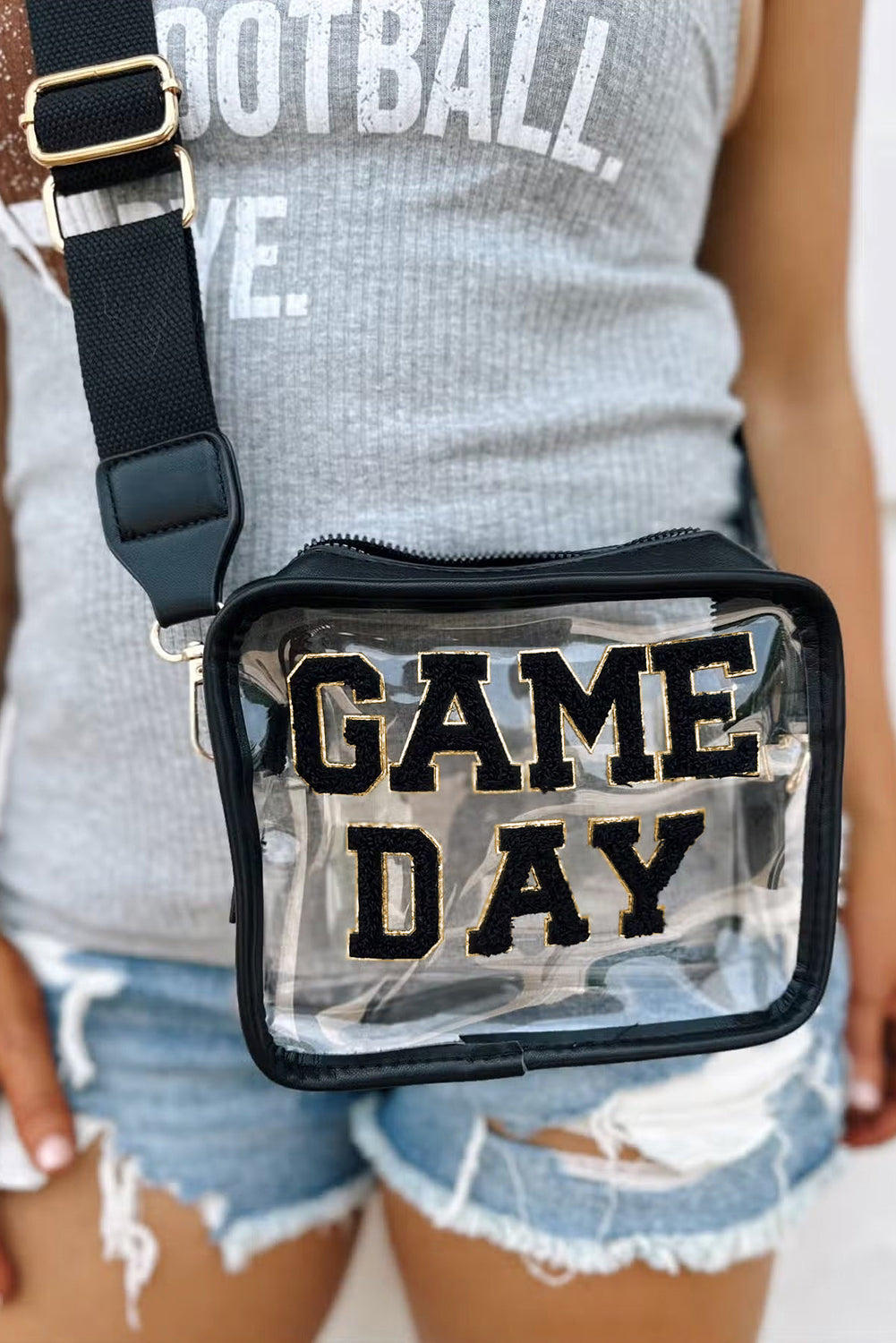 Fiery Red Clear PVC GAME DAY Summer Fashion Single Shoulder Bag